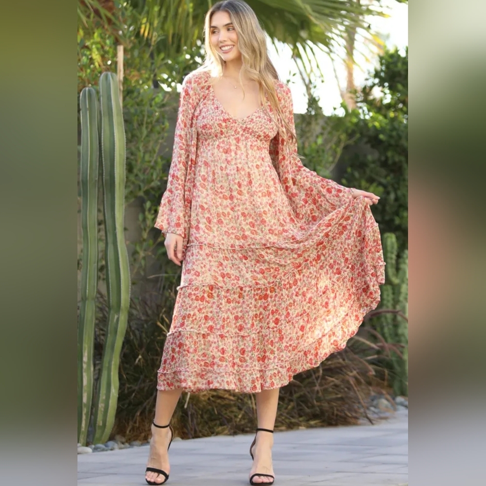Floral Pink Maxi Dress
